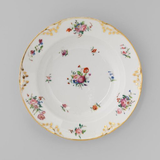 Plate with bouquets and flower sprays