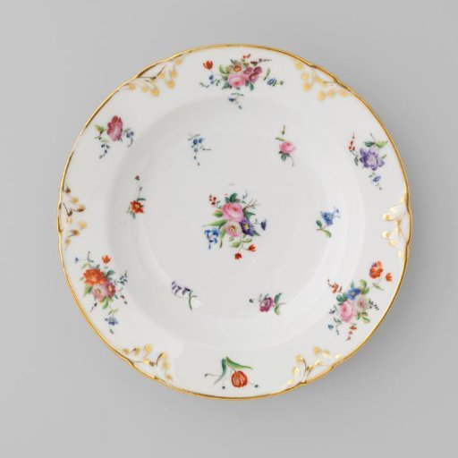 Plate with bouquets and flower sprays