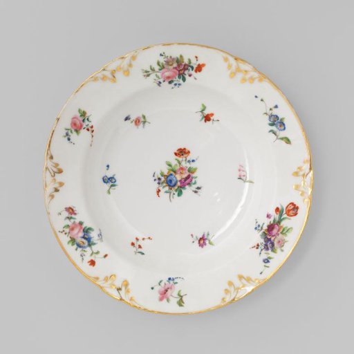 Plate with bouquets and flower sprays