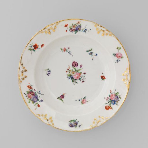 Plate with bouquets and flower sprays