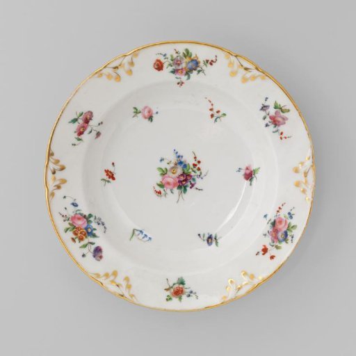 Plate with bouquets and flower sprays