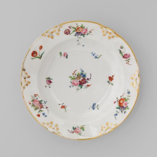 Plate with bouquets and flower sprays