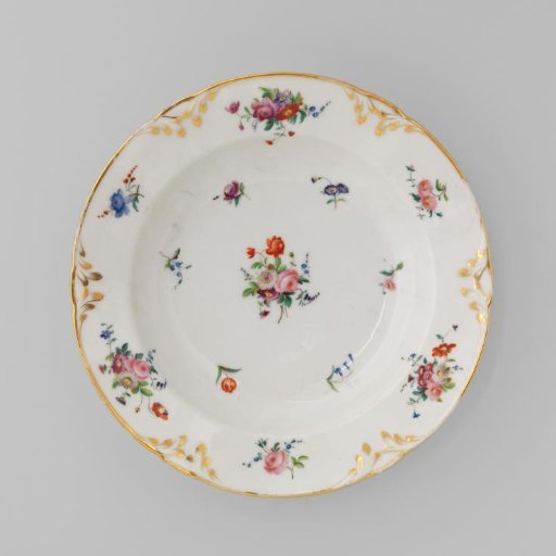 Plate with bouquets and flower sprays