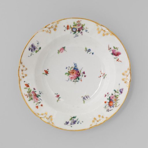 Plate with bouquets and flower sprays