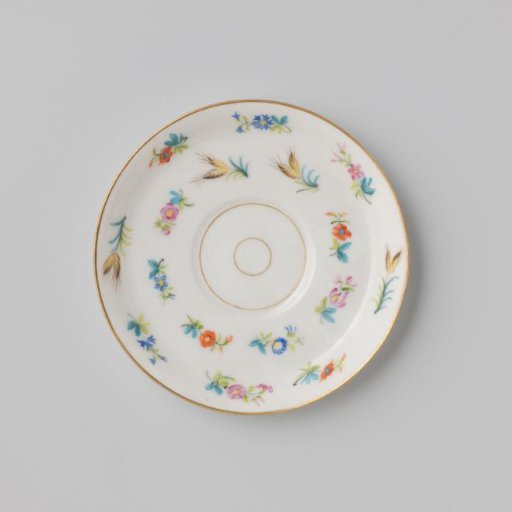 Saucer with flower sprays