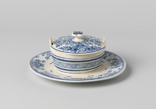 Butter Dish with Underplate, Made in One Piece; with Separate Lid