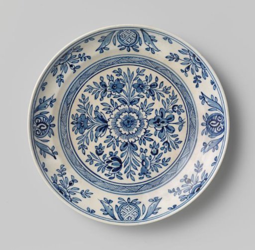 Plate, painted with flowers