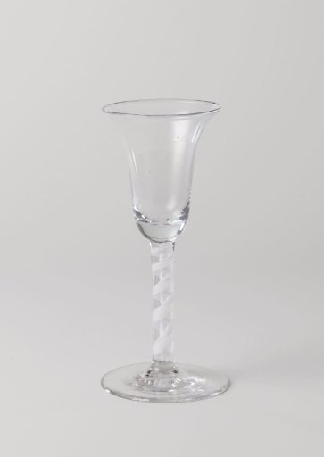 Blown glass with a bell-shaped cup