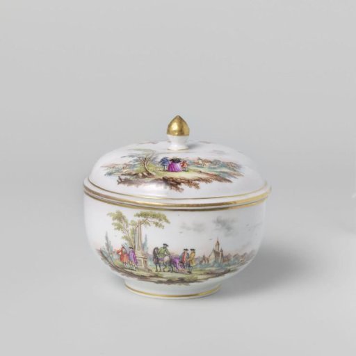 Sugar bowl with a landscape
