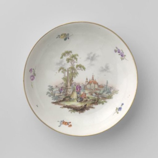 Saucer with a landscape