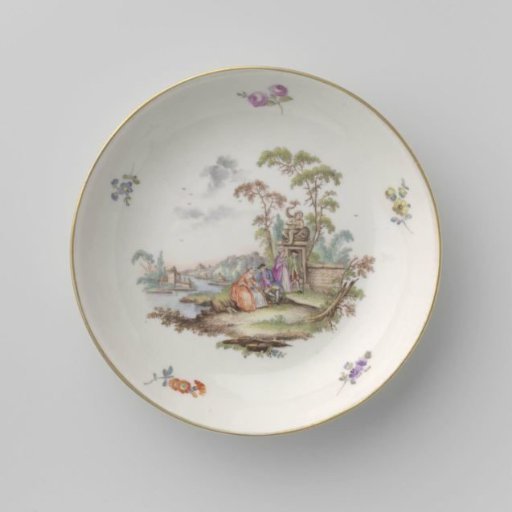 Saucer with a landscape