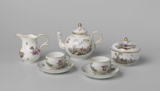 Tea service with landscapes
