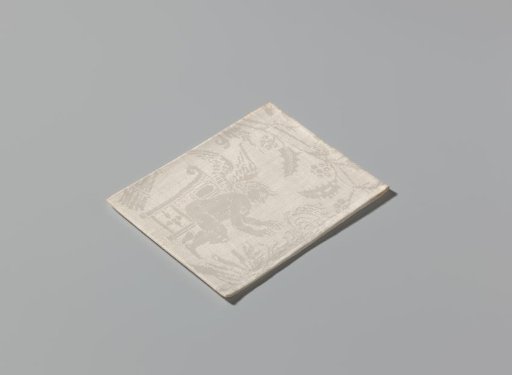 Napkin with personifications of the seasons winter and spring