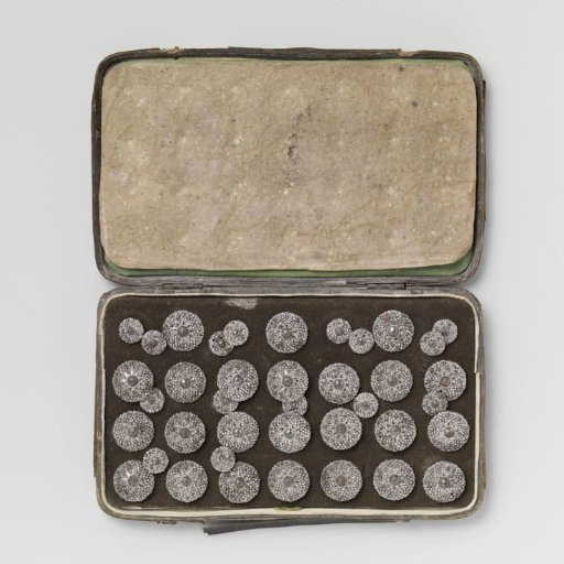 Box with a set of buttons