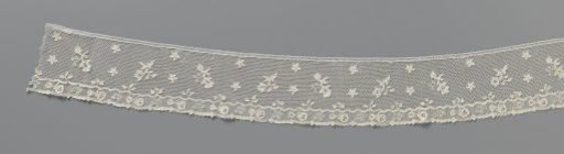 Strip of needle lace with flower branches and star-shaped flowers