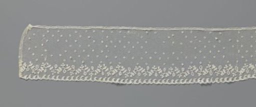 Strip of appliqué lace with wavy vine and round buds