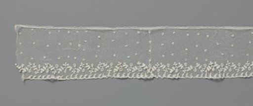 Strip of appliqué lace with wavy vine and round buds