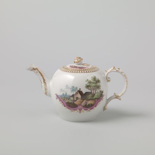 Teapot with two landscapes