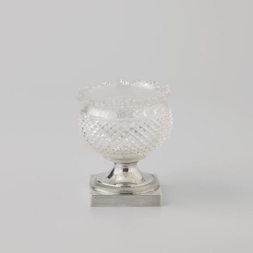 Salt cellar, globular on a square foot