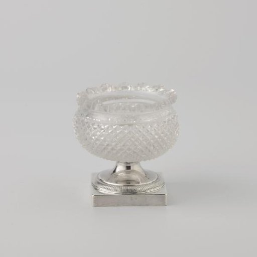 Salt cellar, globular on square foot