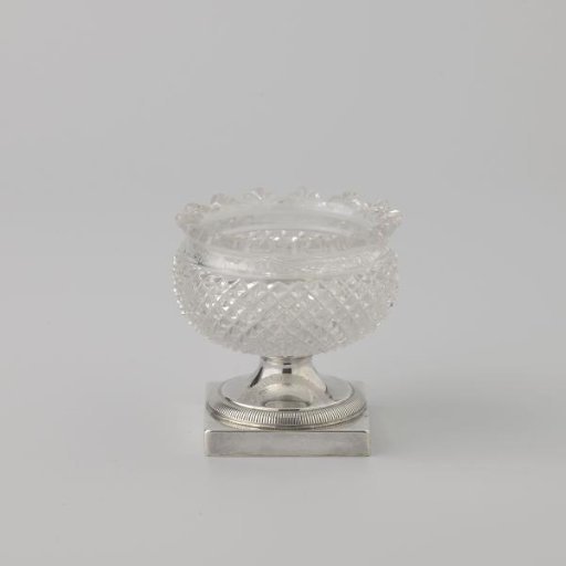 Salt cellar, globular on square foot
