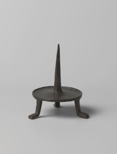 Low, Wide Candlestick with Candle Pin