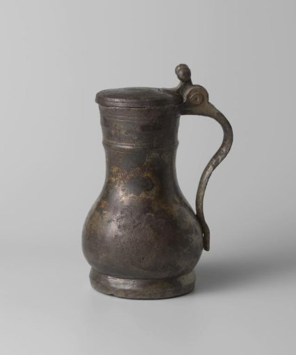 Tin jug with lid