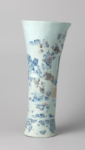 Vase, composed of fragments and filled with plaster