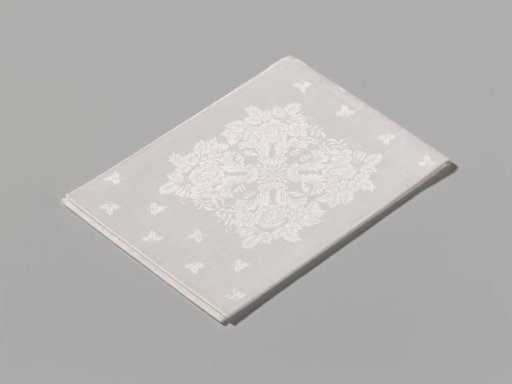 Napkin with a herm, a god, and lions amidst acanthus leaves