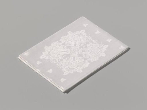 Napkin with a herm, a god, and lions amidst acanthus leaves
