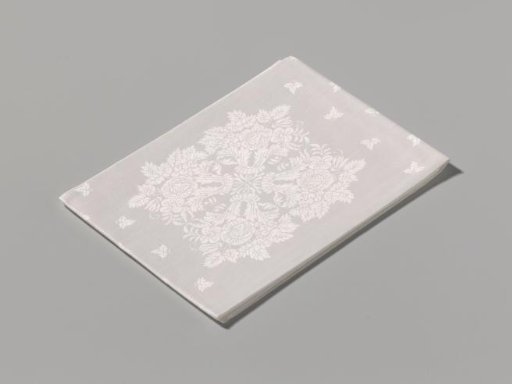 Napkin with a herm, a god, and lions amidst acanthus leaves