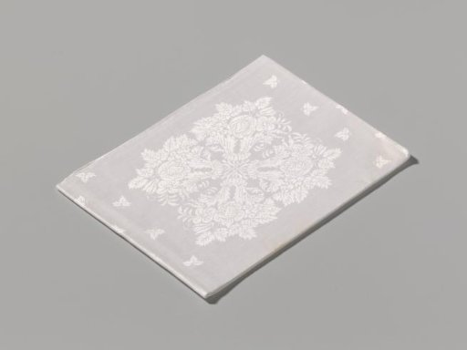 Napkin with herm, god and lions amidst acanthus leaves