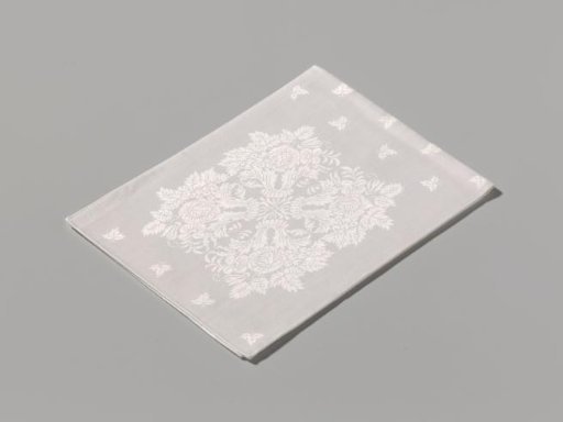 Napkin with a herm, god and lions amidst acanthus leaves