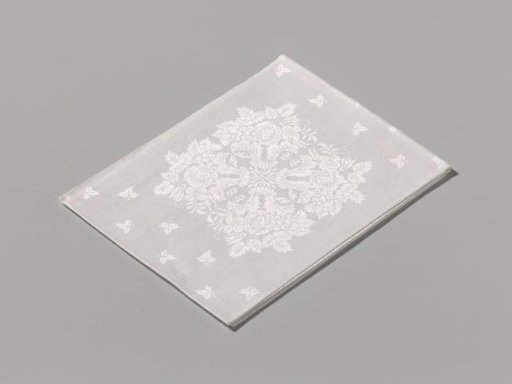 Napkin with a herm, god and lions amidst acanthus leaves