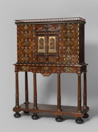 Art cabinet with floral marquetry
