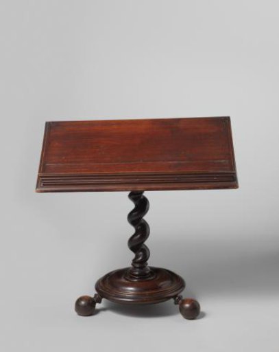 Lectern with Bible dated 1716, on a Twisted Stem on a Round Profiled Base, Supported by Three Spheres