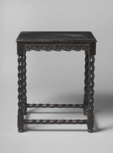 Table with a Rectangular Top, Decorated with Leafy Scrolls, Flower Buds and Rosettes, and with Stylized Volutes and Profiled Mouldings