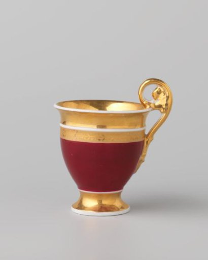 Cup with gold borders on a red ground