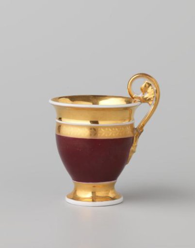 Cup with gold borders on a red ground
