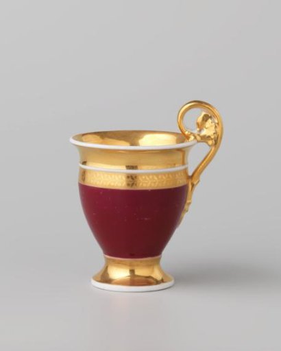 Cup with gold borders on a red ground