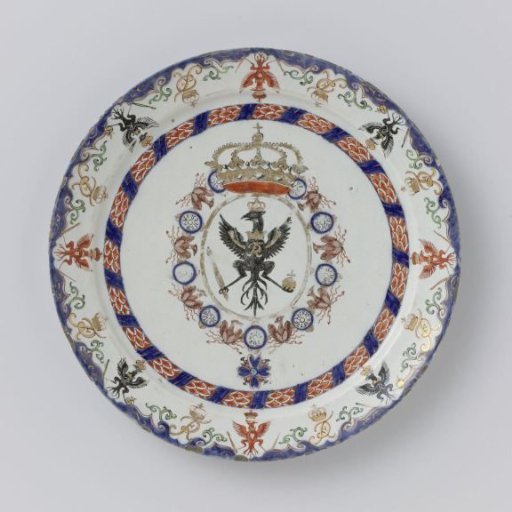 Three plates with coats of arms of European noblemen