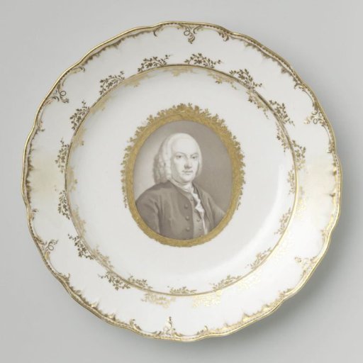Plate painted with the portrait of Mr Gerard Aarnout Hasselaar