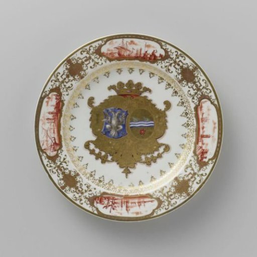 Plate with the coat of arms of the Hasselaer–Kick alliance