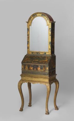Writing cabinet with imitation Oriental lacquer
