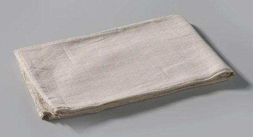 Linen with a strip of Flemish bobbin lace. Mark: GH, year 1785, Netherlands 1785.