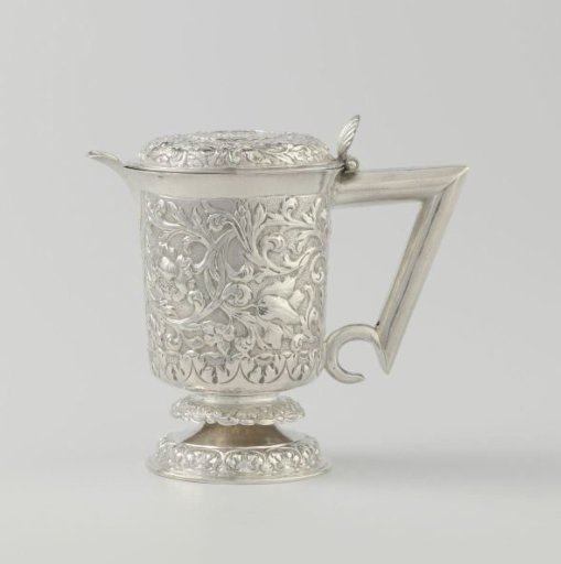 Ewer, chased with floral scrolls