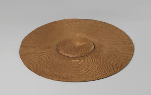 Sun hat, Walcheren costume (?), of straw, lined with satin