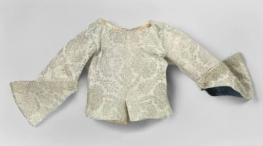 Jacket of Silk Brocade, Silver on a Light Blue Ground
