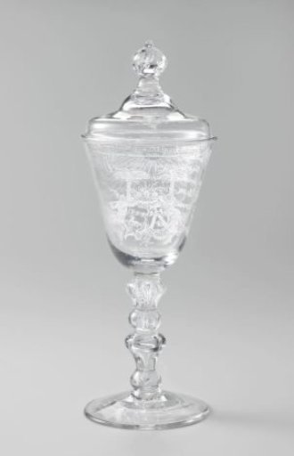 Pair of Wedding Goblets with Lids