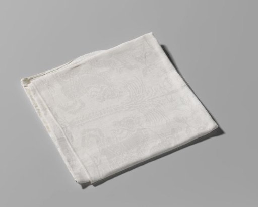 Napkin with woven hunting scene